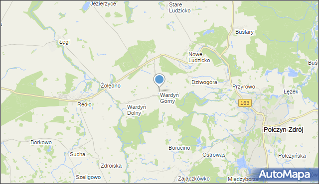 mapa Wardyń Górny, Wardyń Górny na mapie Targeo